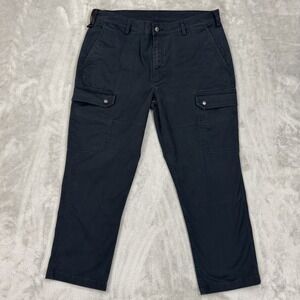 Duluth Trading Pants Mens 40x30 40 Grit Black Cargo Gusseted Standard Stretch